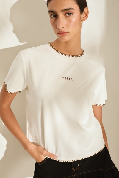 PRE VENTA TSHIRT SAVIA CUTE Crudo Y Chocolate