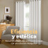Cortina Blackout 100% Engomada Termica Set 2 Paños Tipo Lino Color Variante Blanco