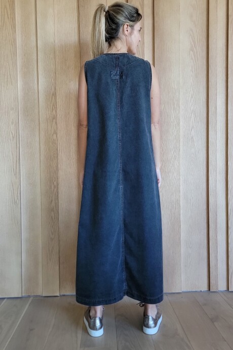 Vestido Formentera Denim Negro Picado