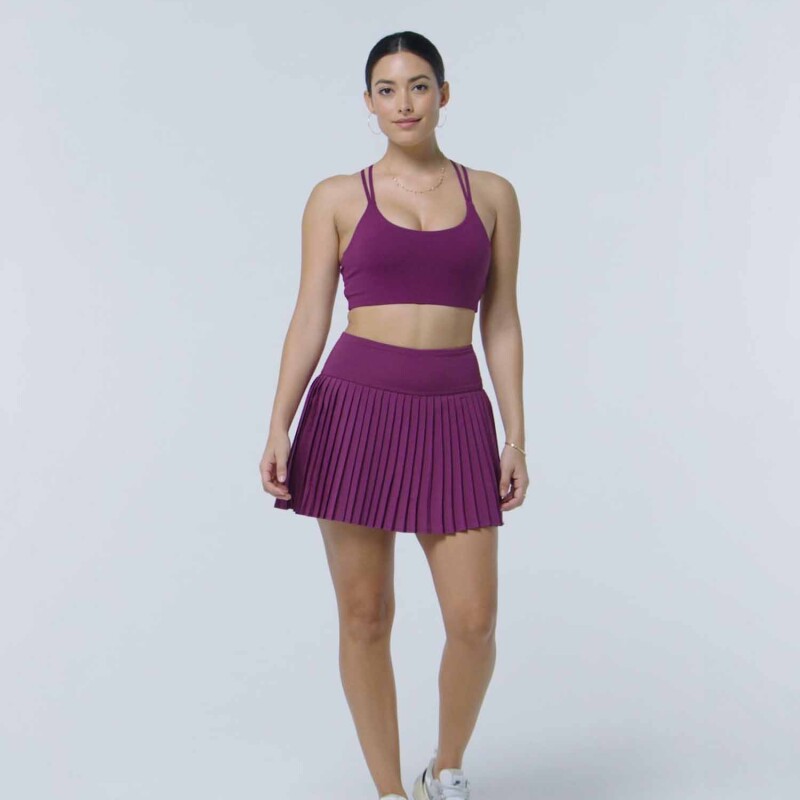 Falda Con Malla Hot Shot Pleated Skirt Classic Mini Mujer Deep Navy