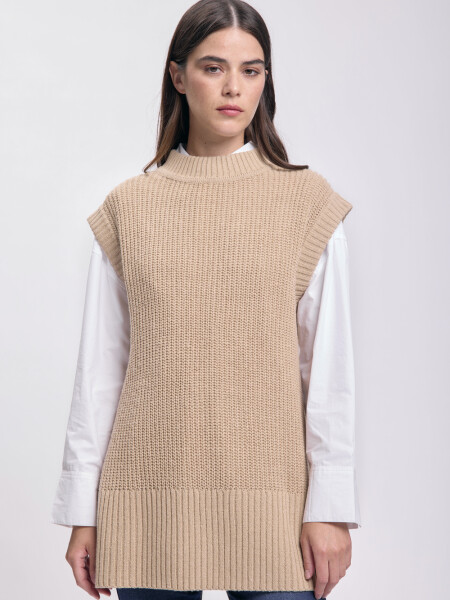 Chaleco punto Taupe