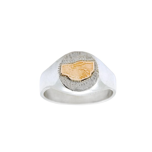 Anillo Profesión Asistente social-Plata y Oro-Sin Piedra-AP5002 Sinpiedra