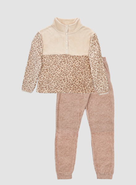 PIJAMA CIERRE LEOPARDO BEIGE