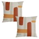 Set x2 funda de almohadones lisa 43 x 43 cm RAYAS NARANAJA