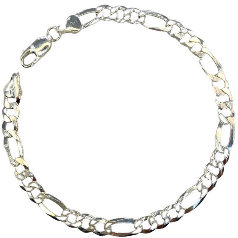 PULSERA DE PLATA GRANDE , LARGO 21 CM L5d1002-140-21-xc