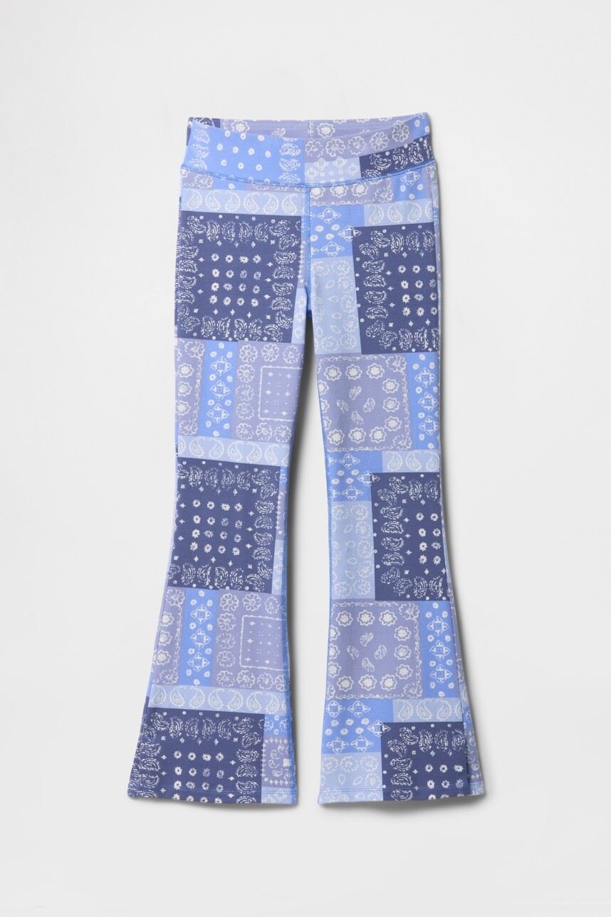 Calza Flare Niña Blue Bandana Print