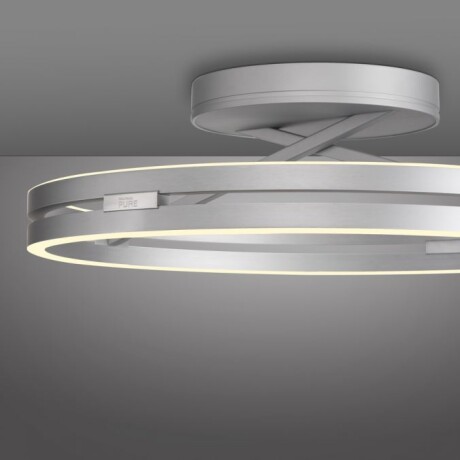 Plafón led doble anillo 42w 60cm regulable a control remoto con varias funciones Plateado Plafón led doble anillo 42w 60cm regulable a control remoto con varias funciones Plateado