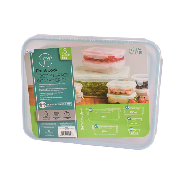 Kit 9 recipientes para vianda de polypropileno TV0566