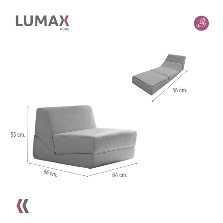 Sillón Sofá Plegable Lumax Modelo Lahti en caja Compactado Gris