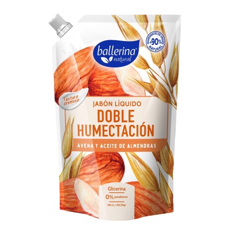 Ballerina Jabón líquido doypack 750ml Doble humectación Avena y aceite de Almendras