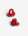 Aros Clips Color Aros Pasantes Corazón Esmaltado - Dorado