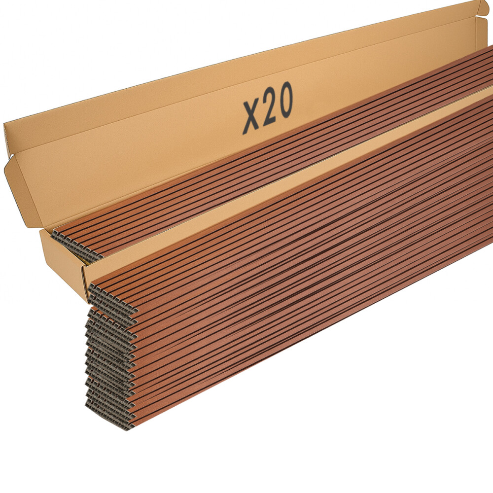 Wpc Revestimiento Caja x20 unidades 2,90x16cm Marrón oscuro