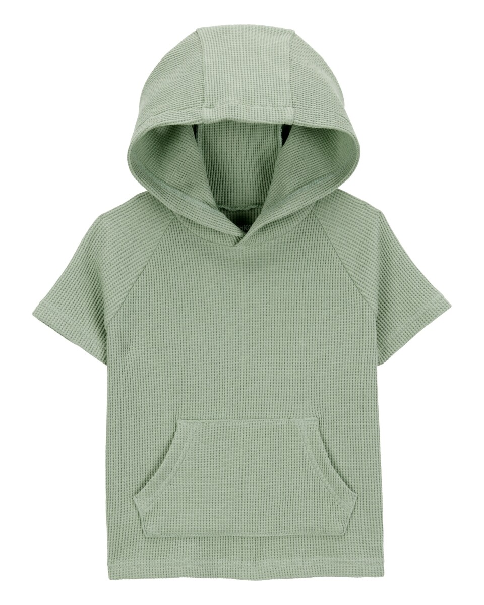 Remera de algodón, tipo canguro manga corta 