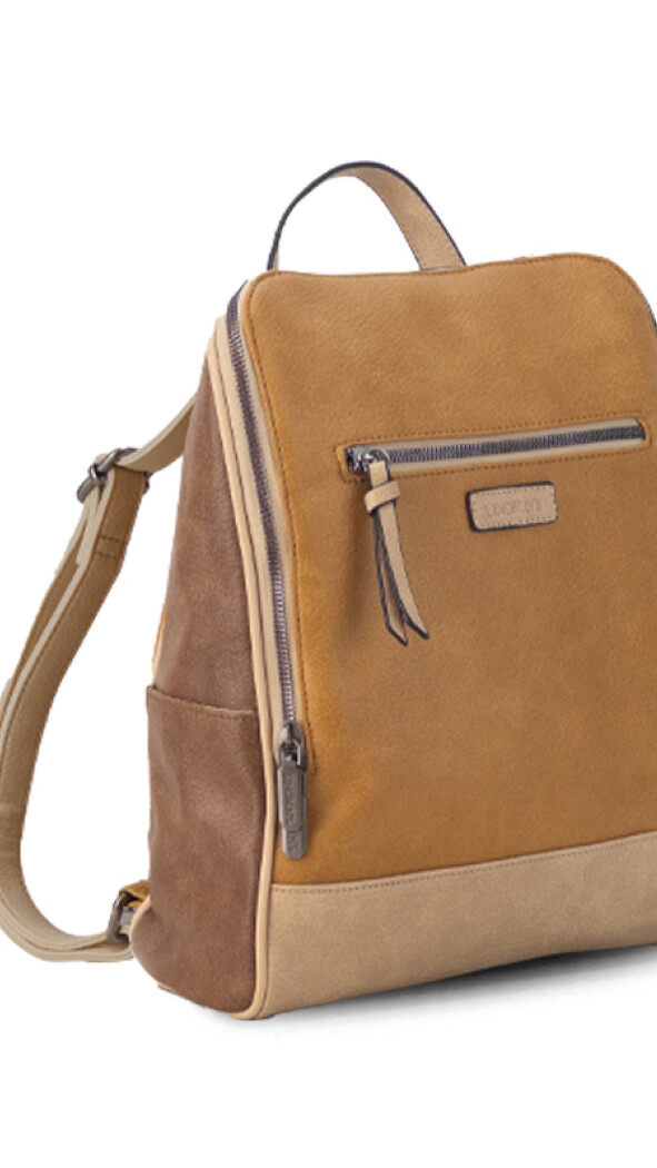 MOCHILA QUEEN NUEZ ARENA Y TABACO