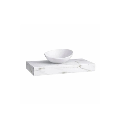 Mesada suspendida en porcelanato PERI 80 Bco Veteado y bacha de loza Mesada Suspendida En Porcelanato Peri 80 Bco Veteado Y Bacha De Loza