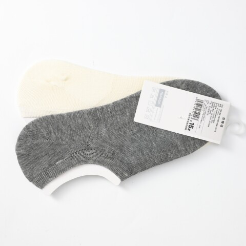 CALCETINES INVISIBLES DE MUJER CON CORAZONES (2 PARES/GRIS Y BLANCO) CALCETINES INVISIBLES DE MUJER CON CORAZONES (2 PARES/GRIS Y BLANCO)