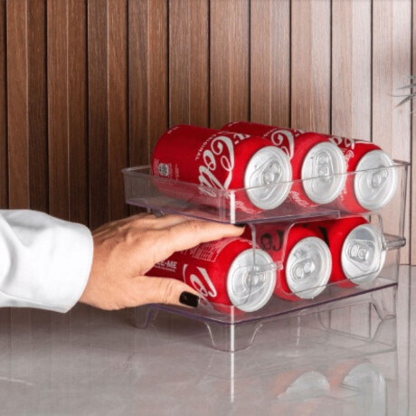 Organizador Dispensador Diamond Estantería Plástico 6 Latas Transparente