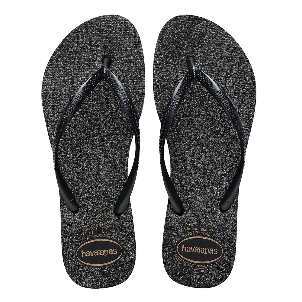 Sandalias Havaianas Slim Gloss Mujer Negro/Plata/Negro