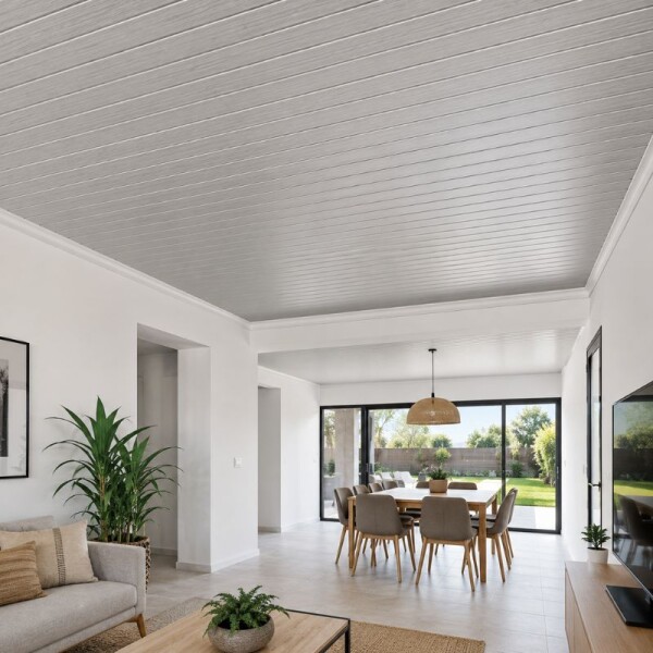 CIELO RASO PVC LISO 20 CM X 4 MT X 6 MM - CINZA ROBLE CIELO RASO PVC LISO 20 CM X 4 MT X 6 MM - CINZA ROBLE