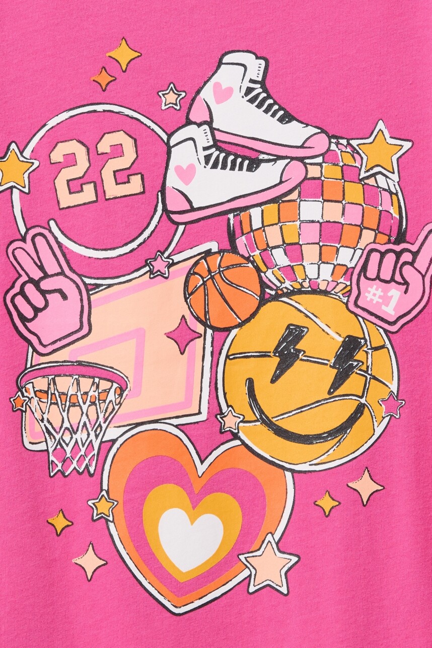 Remera Gráfico Niña Basketball