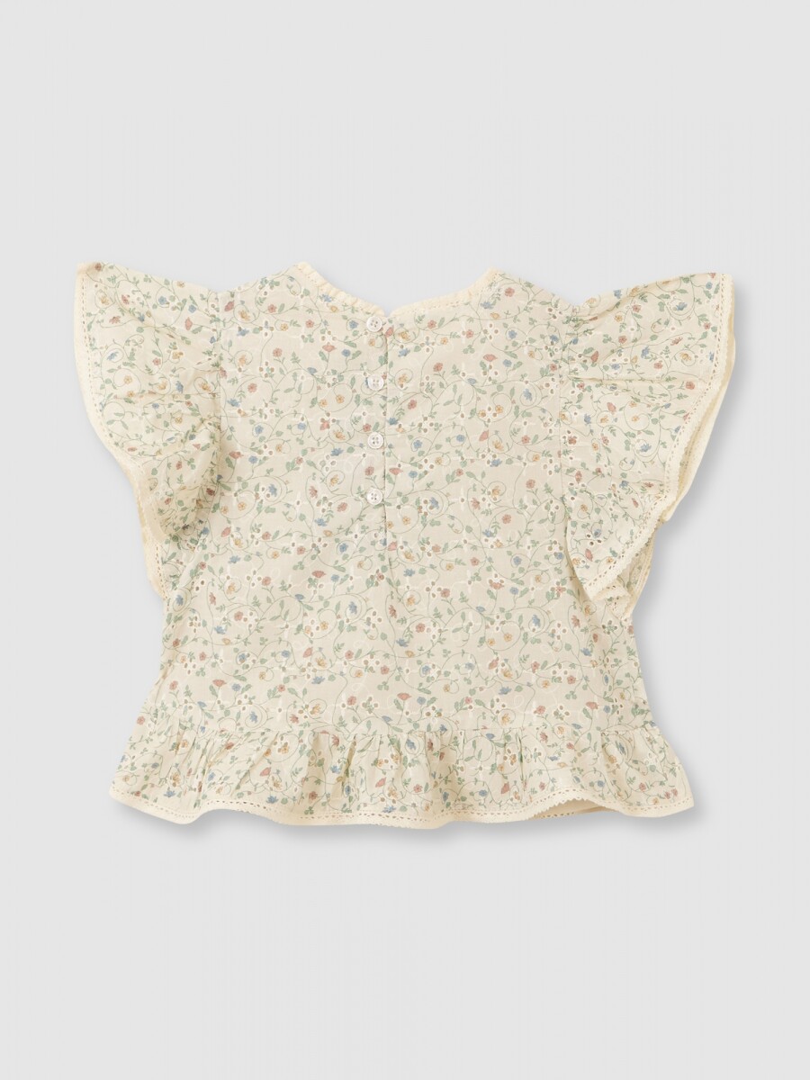 Camisa Estampada Manga Corta Piedra