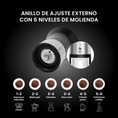 Molinillo Café Manual 6 Ajustes de Molido Bialetti Molinillo Café Manual 6 Ajustes de Molido Bialetti