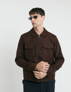 300711 CAMPERA HARRINGTON LABEL Marron Oscuro