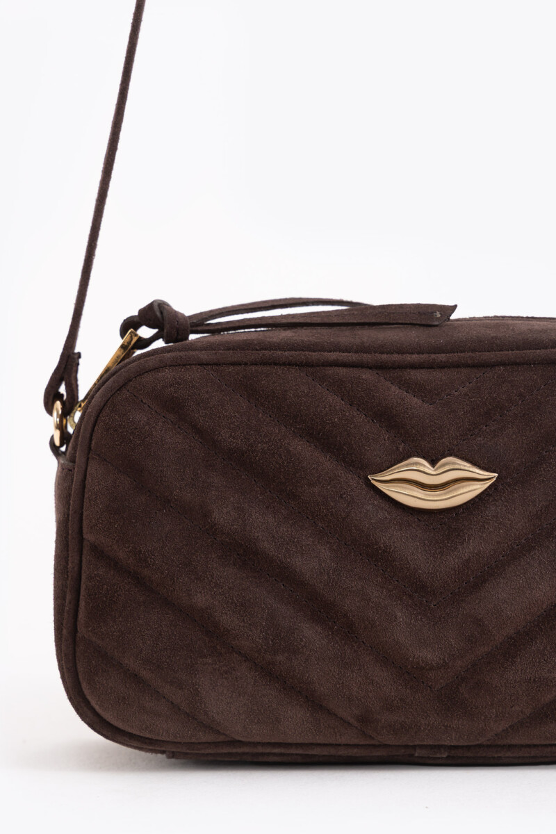 BANDOLERA LIPSTICK SUEDE Marron