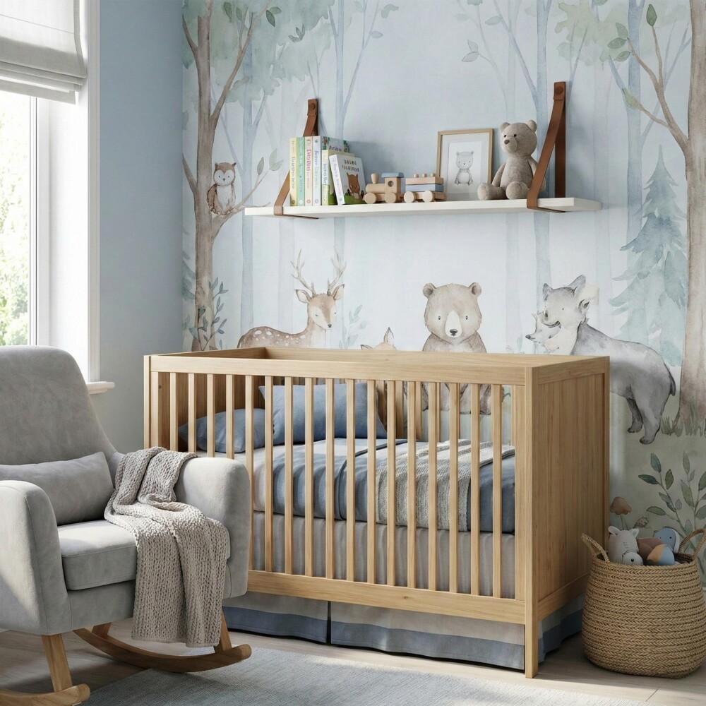 Estantería flotante largo infantil - Luna Blanco