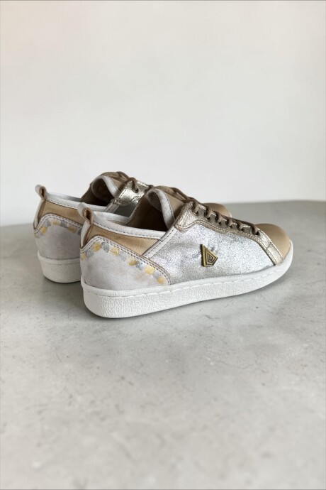 Sneakers Indra Combinados Plateado Dorado Y Natural Sneakers Indra Combinados Plateado Dorado Y Natural