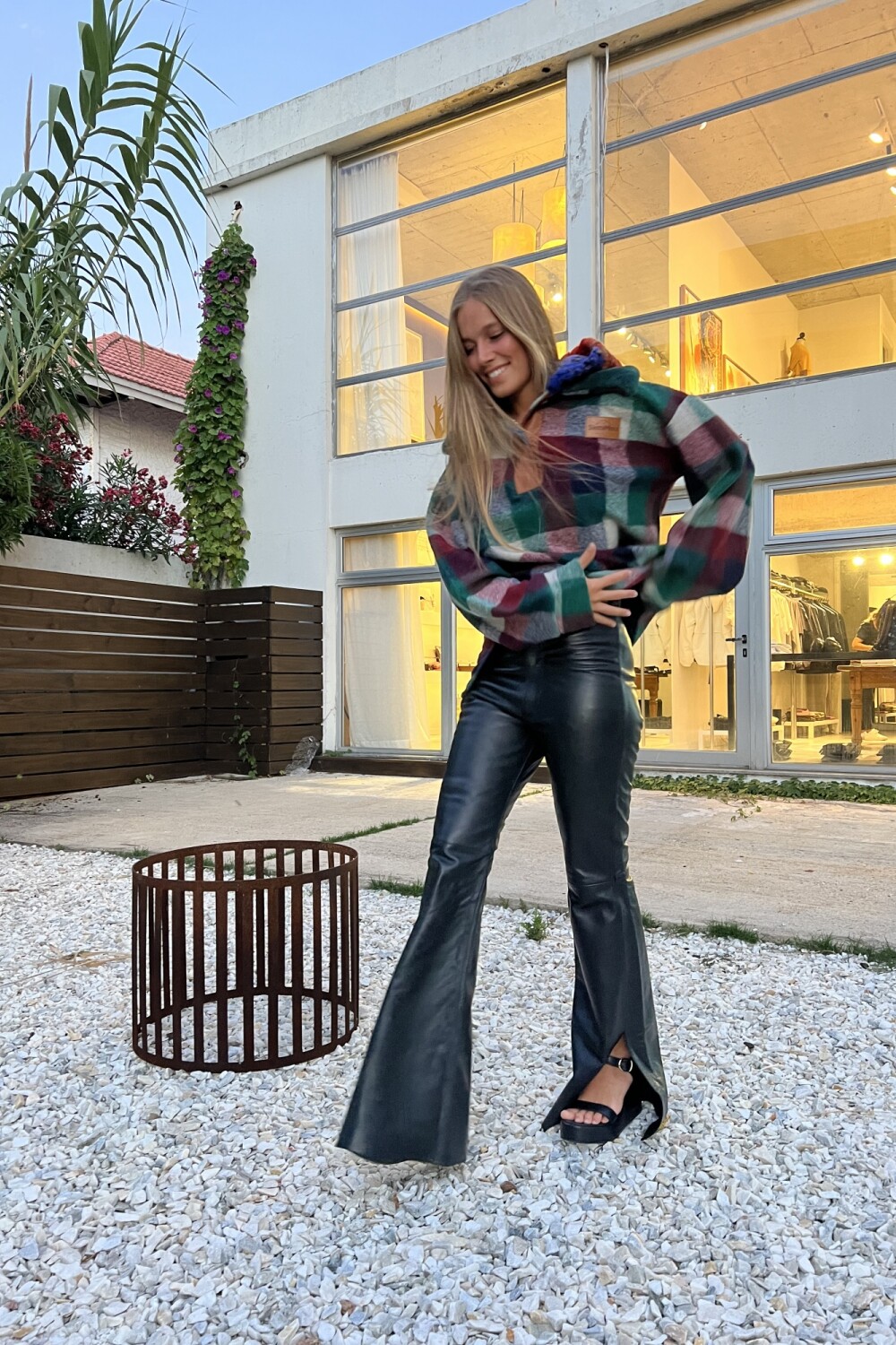 Formal Leather Pants Negro
