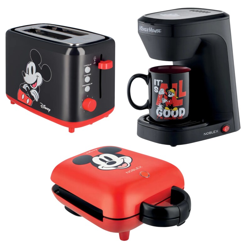 Set Noblex Disney Mickey Tostadora + Cafetera +Waflera Set Noblex Disney Mickey Tostadora + Cafetera +Waflera