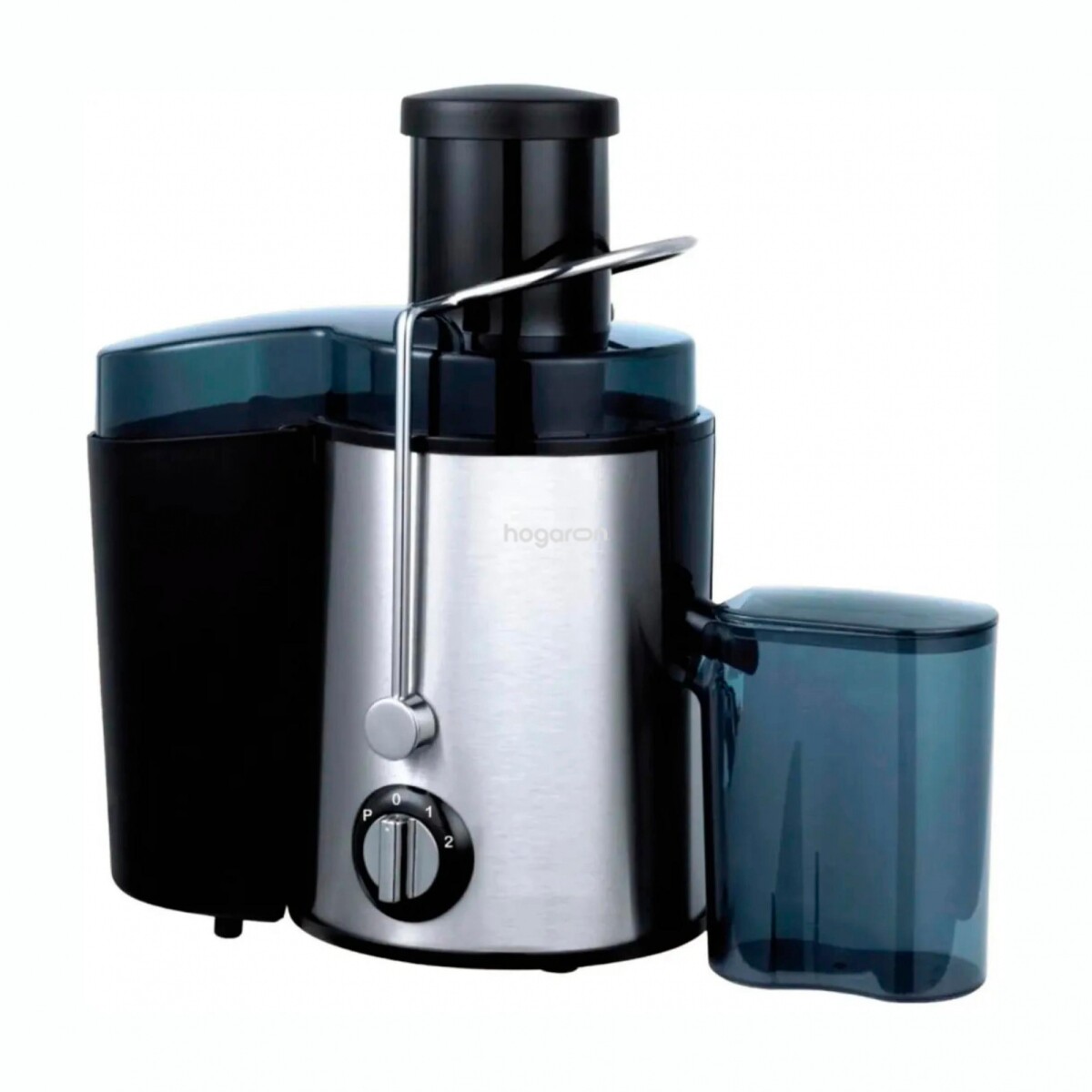Juguera Eléctrica HOGARON 500W Acero Inoxidable Capacidad 1.5L 2 Velocidades Boca Ancha Filtro Extraíble 