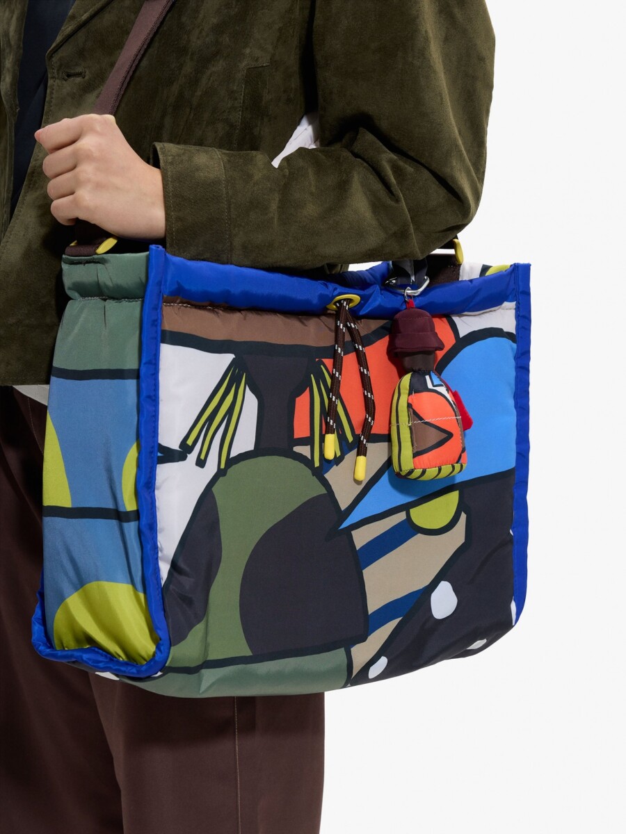 Bolso Shopper Estampado De Nylon multicolor