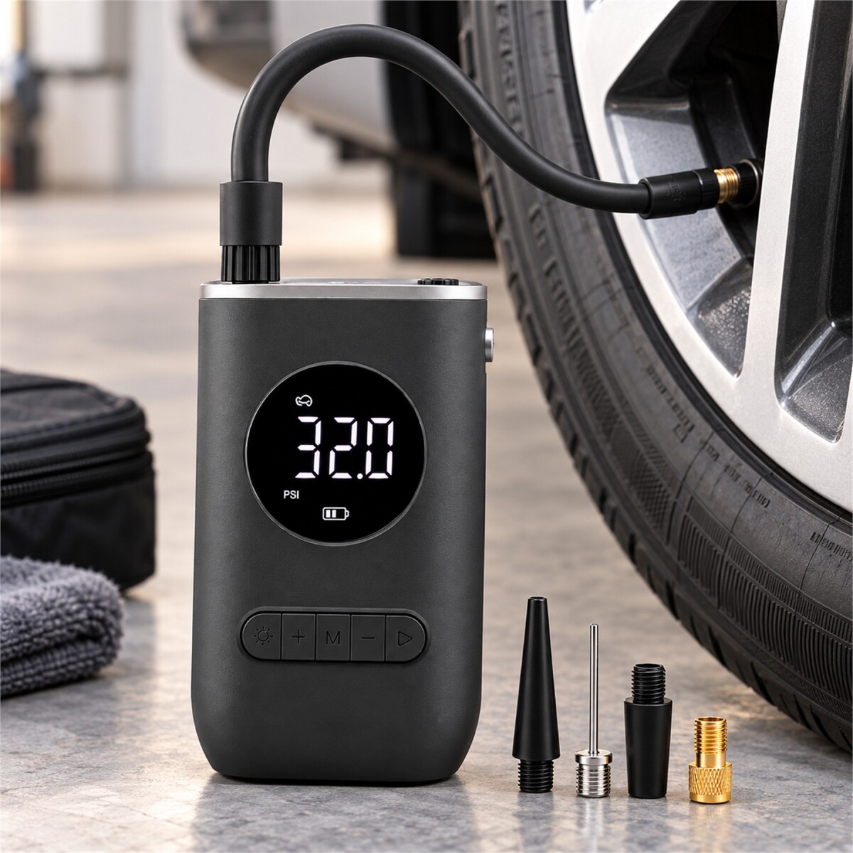 Inflador Compresor Portátil Goldtech - Negro 