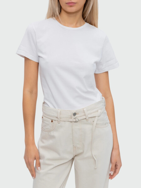 Golden Goose-Remera manga corta de algodón, Doris slim Blanco