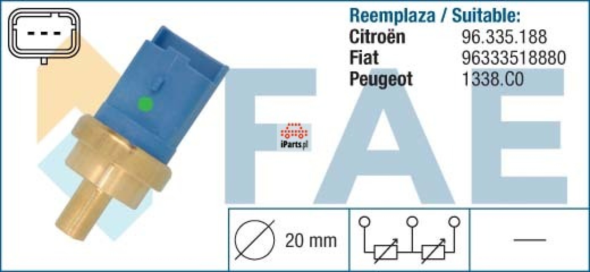 BULBO INTERRUPTOR - TEMP FI DUCATO N CI JUMPER SIN ROSCA INYEC FAE 