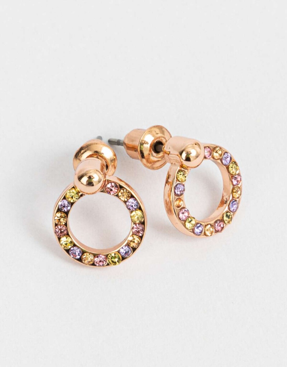 Aros Con Strass - Dorado Oro Rosa 
