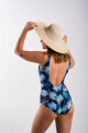 Malla con Corte PALMERAS AZUL