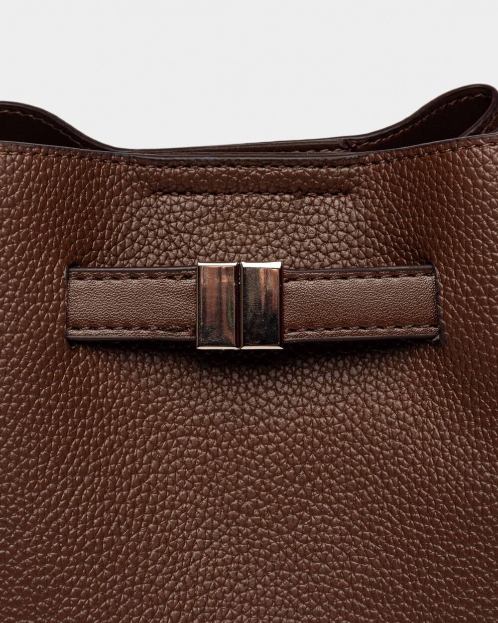 Cartera de mano Marble en efecto cuero graneado Marron