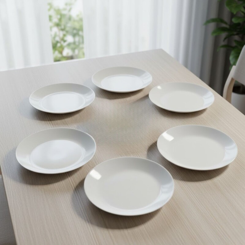 Set x6 platos para postre BLANCO