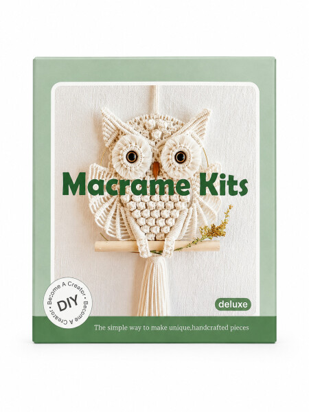 MACRAME SET PARA NIÑOS DISEÑO BUHO MULTICOLOR