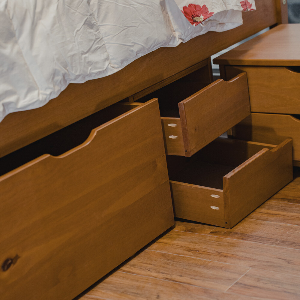 Cama 2 plazas con Cajones - Charme - Linea Funcional Amendoa