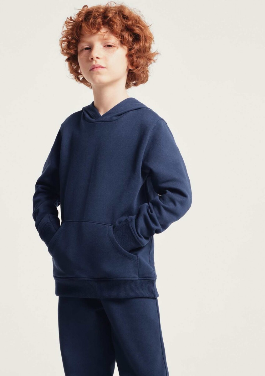 SUDADERA BÁSICA UNISEX DE FELPA CON CAPUCHA - AZUL 