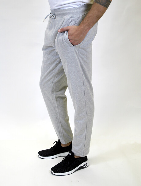 Pantalón de Felpa Slim Gris Claro Melange