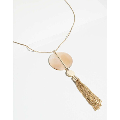 Collar Con Dije Ovalado Dorado