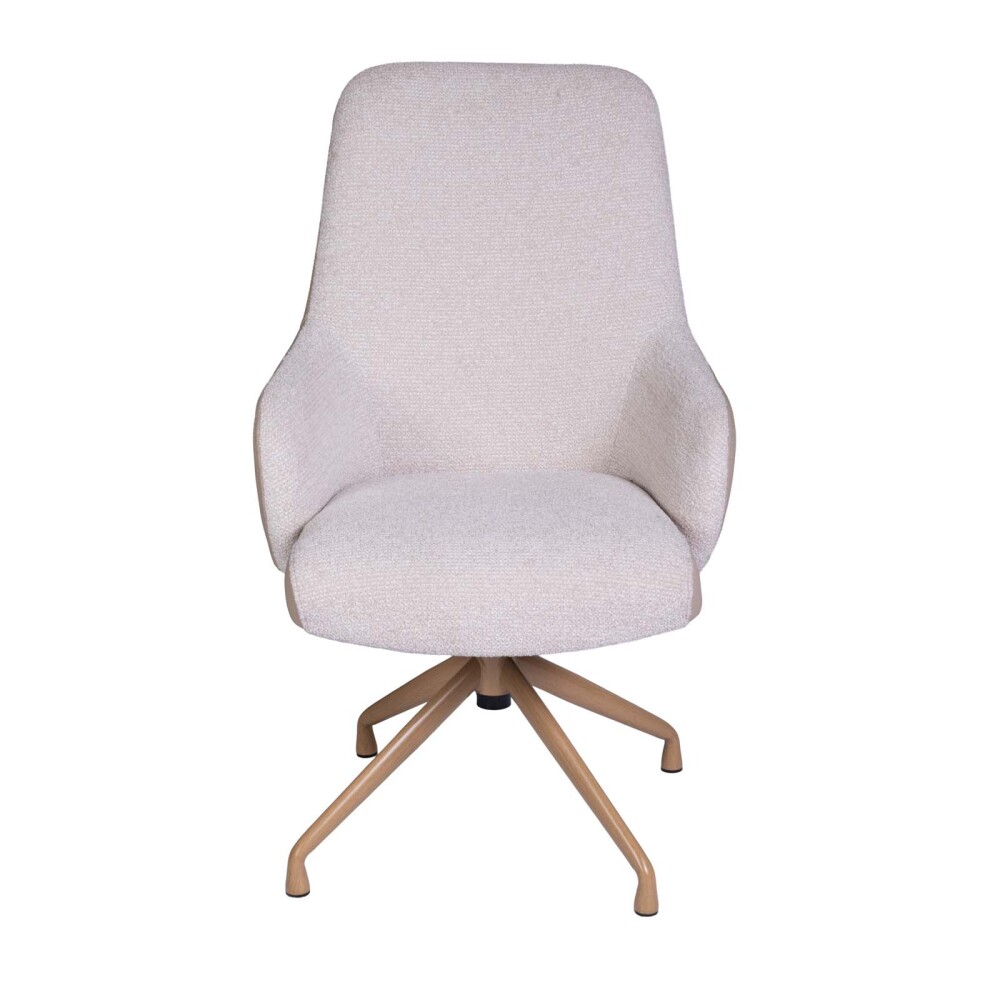 SILLA DE OFICINA GERENCIAL TELA-Y-METAL NATURAL-BEIGE MINERVA