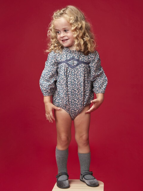 Ranita Flores Azul Medio Oscuro