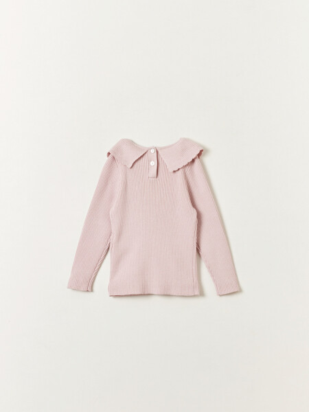 Remera rib cuello Rosa