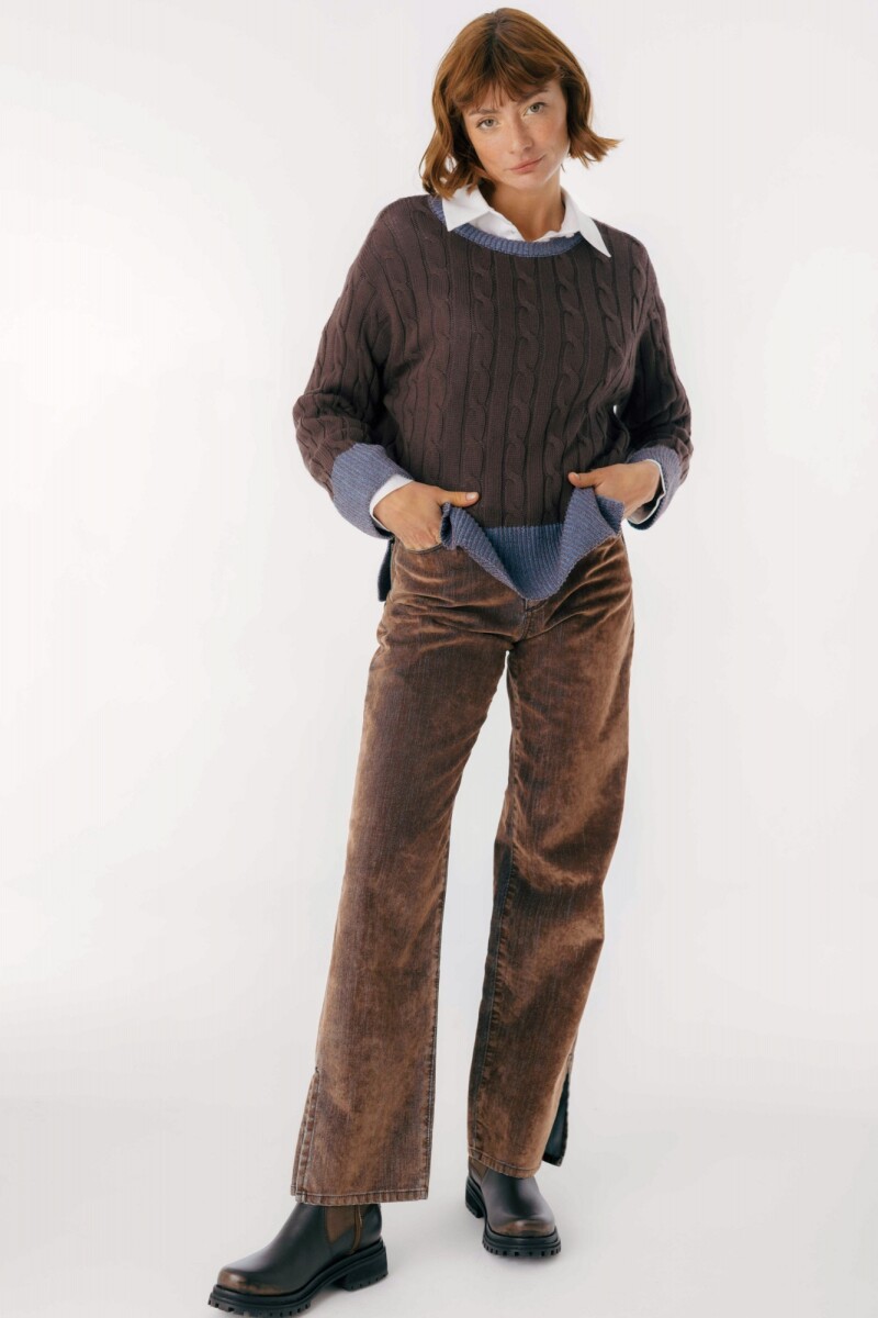 Sweater Mix Chocolate/Azul